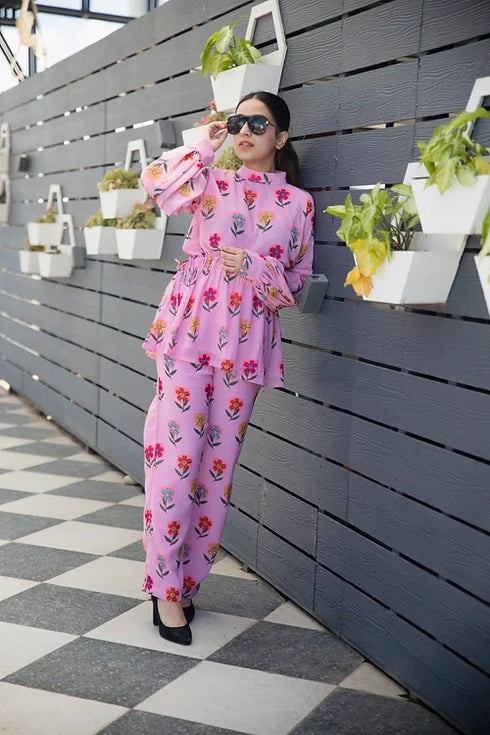 Mel Pink Floral Co Ord Set